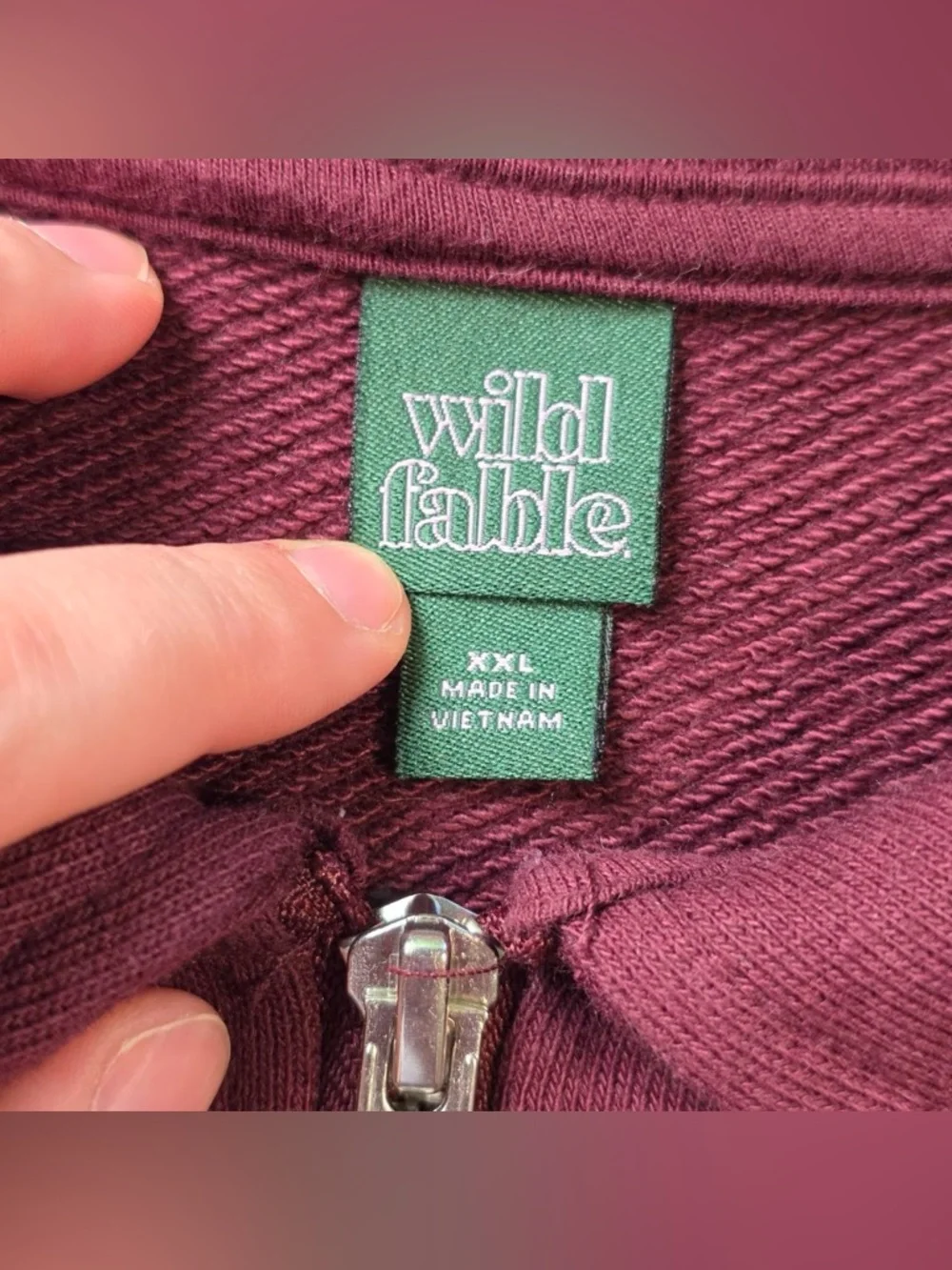 Wild Fable Maroon Half-Zip Sweatshirt Women’s Size XXL - Picture 3 of 5